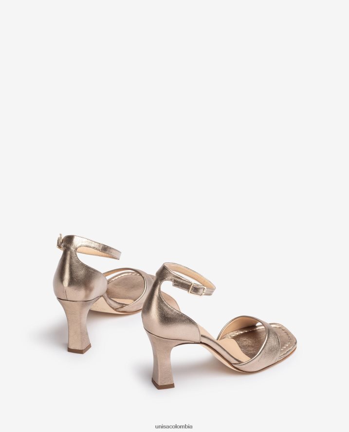 co Unisa mujer sandalias d\'orsay con tira al tobillo y efecto metalizado moda F0X80H262