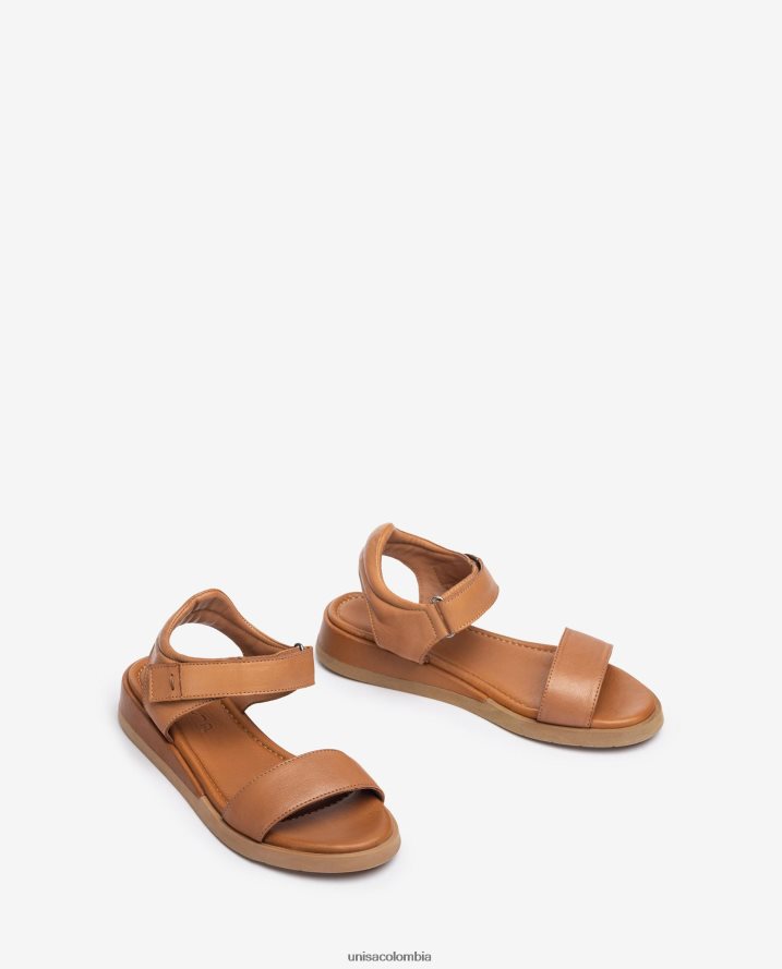 co Unisa mujer sandalia cómoda de piel marrón F0X80H113