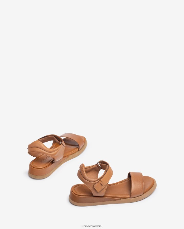 co Unisa mujer sandalia cómoda de piel marrón F0X80H113