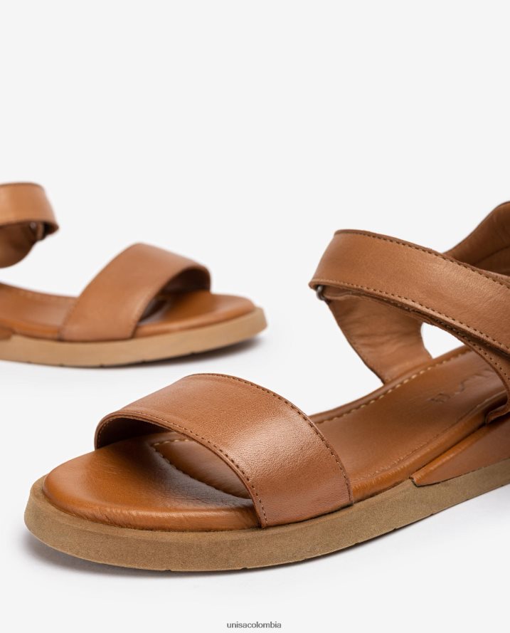 co Unisa mujer sandalia cómoda de piel marrón F0X80H113