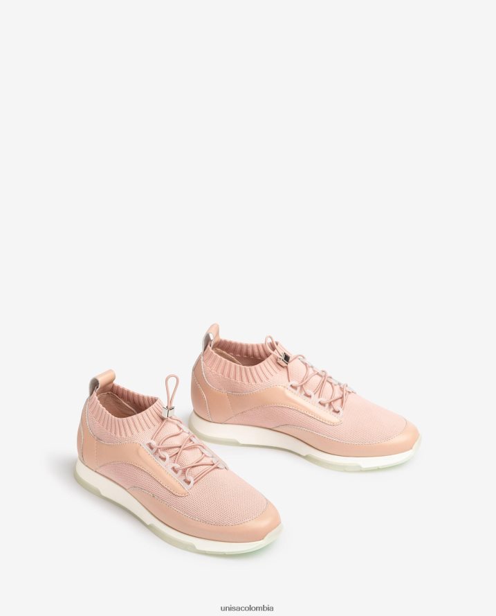 co Unisa mujer Zapatilla deportiva de piel y tejido a juego rosa F0X80H676