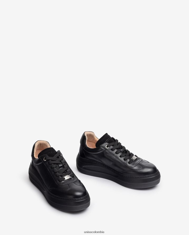 co Unisa mujer Zapato deportivo de piel con suela maxi negro F0X80H1292
