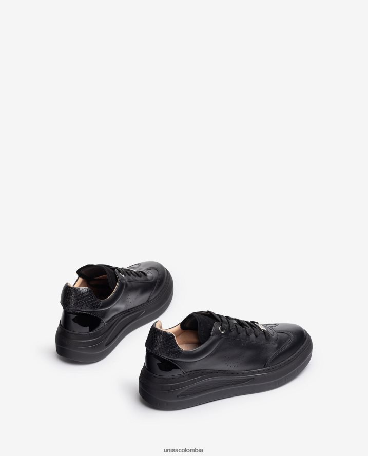 co Unisa mujer Zapato deportivo de piel con suela maxi negro F0X80H1292