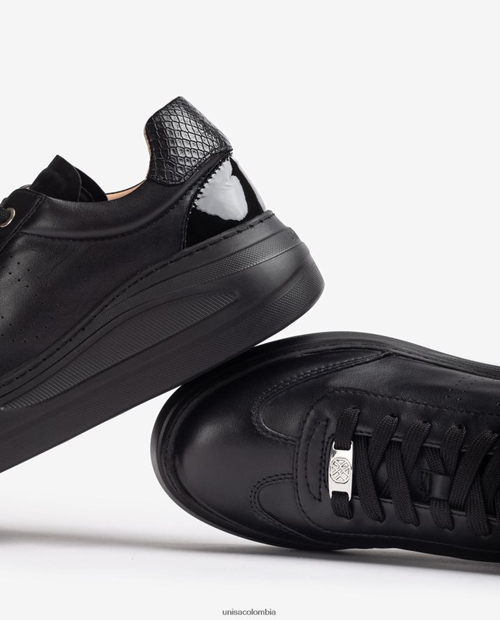 co Unisa mujer Zapato deportivo de piel con suela maxi negro F0X80H1292