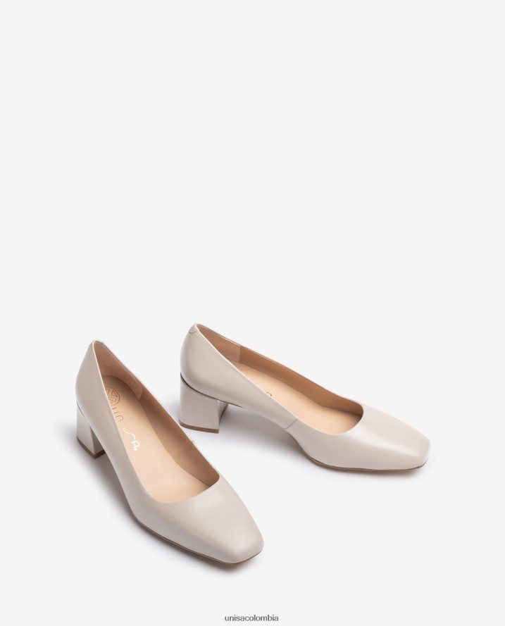 co Unisa mujer bomba con un tacón ancho beige F0X80H566