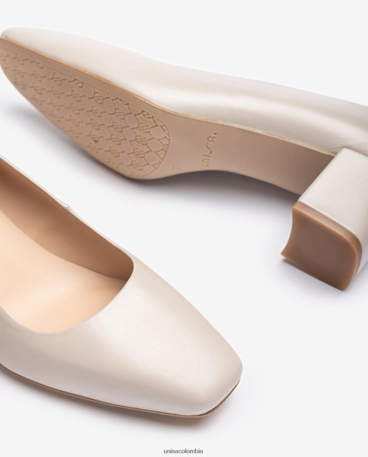 co Unisa mujer bomba con un tacón ancho beige F0X80H566