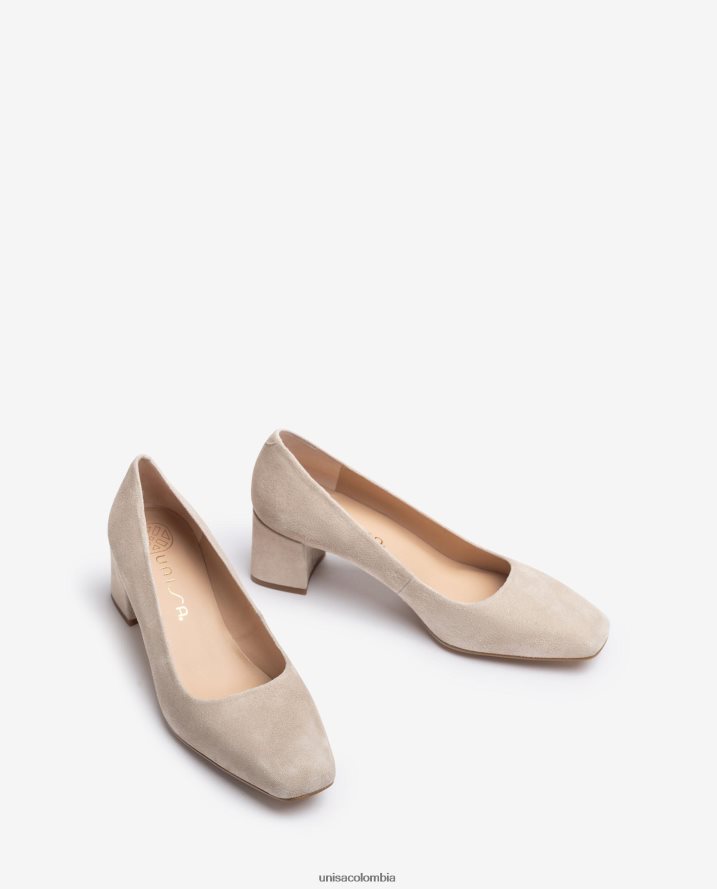 co Unisa mujer bomba con un tacón ancho beige F0X80H568