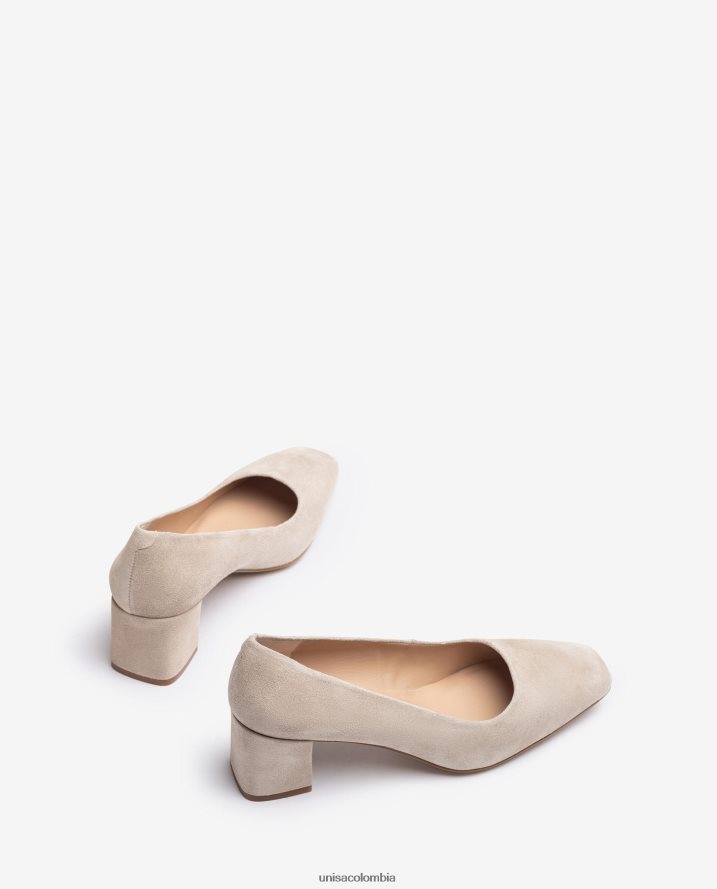 co Unisa mujer bomba con un tacón ancho beige F0X80H568