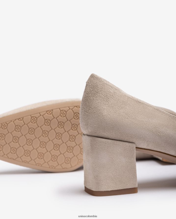 co Unisa mujer bomba con un tacón ancho beige F0X80H568