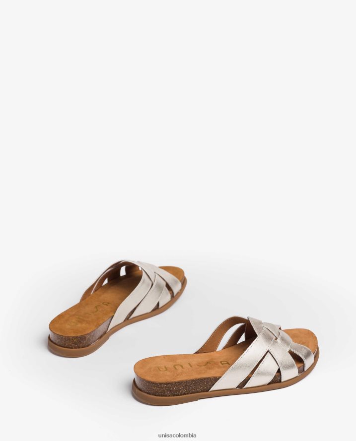 co Unisa mujer mules planos de piel con efecto serpiente agraciado F0X80H430