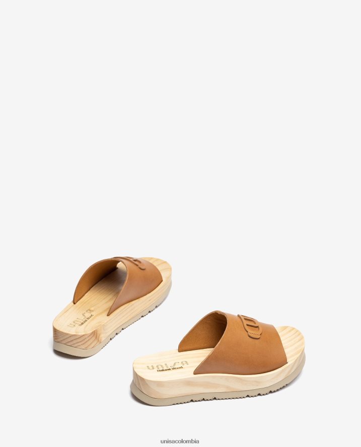 co Unisa mujer sandalia con suela efecto madera marrón F0X80H351