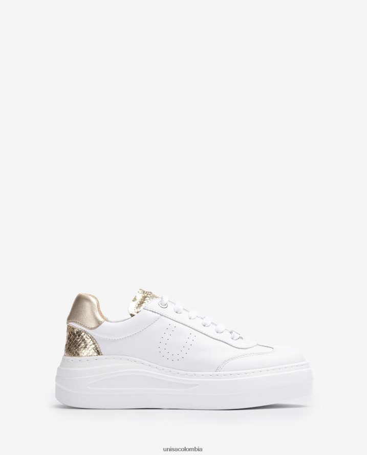 co Unisa mujer zapatilla de piel con maxisuela blanco F0X80H664