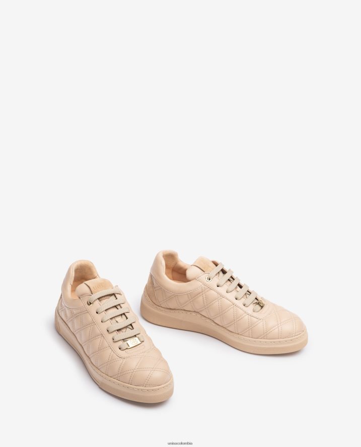 co Unisa mujer zapatilla deportiva con acolchado geométrico beige F0X80H650