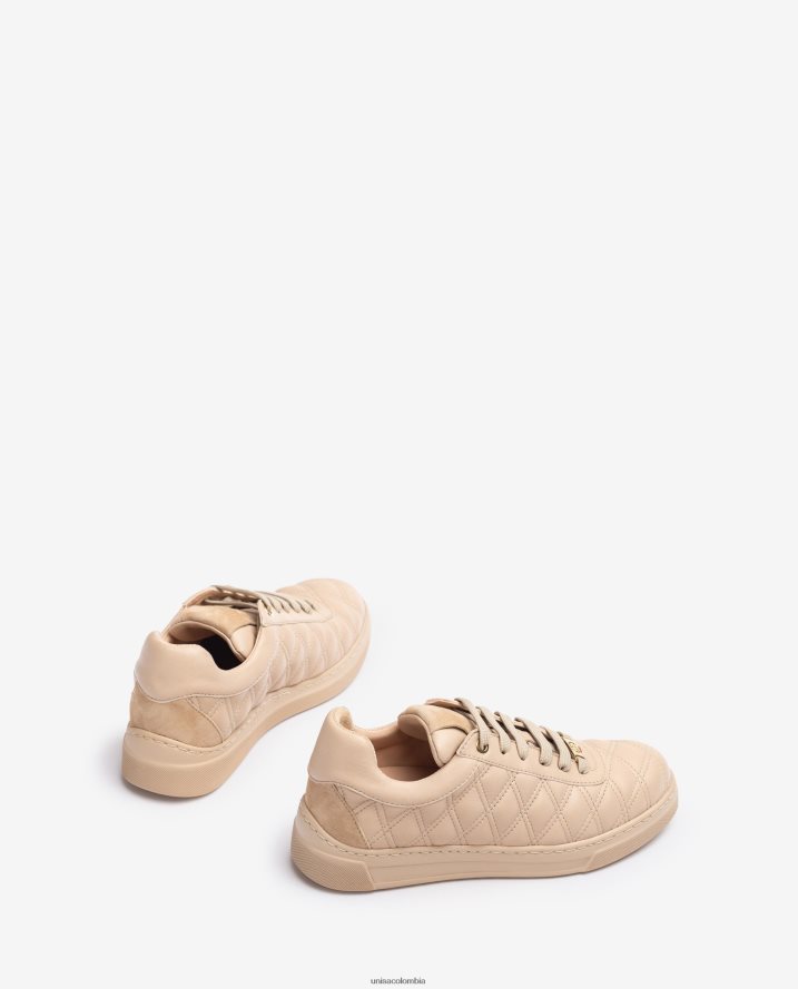 co Unisa mujer zapatilla deportiva con acolchado geométrico beige F0X80H650