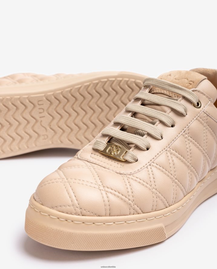 co Unisa mujer zapatilla deportiva con acolchado geométrico beige F0X80H650