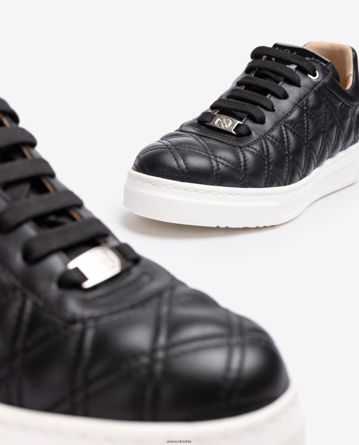 co Unisa mujer zapatilla deportiva con acolchado geométrico negro F0X80H654
