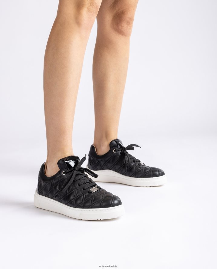 co Unisa mujer zapatilla deportiva con acolchado geométrico negro F0X80H654