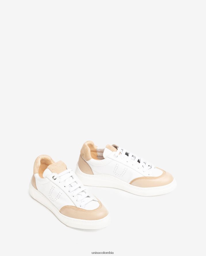 co Unisa mujer zapatilla deportiva con puntera y talón en contraste blanco F0X80H649