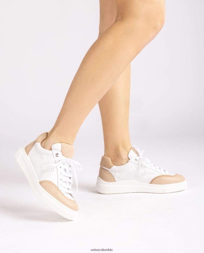 co Unisa mujer zapatilla deportiva con puntera y talón en contraste blanco F0X80H649