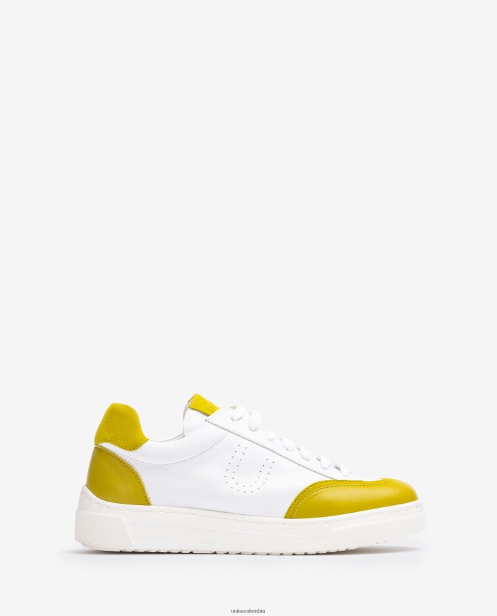 co Unisa mujer zapatilla deportiva con puntera y talón en contraste blanco F0X80H652