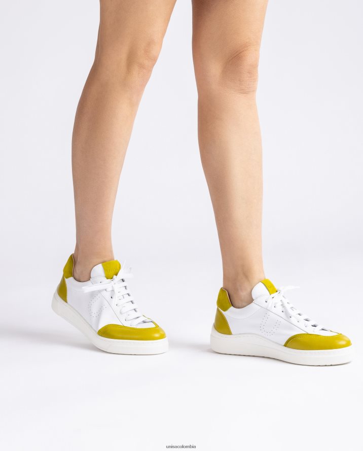 co Unisa mujer zapatilla deportiva con puntera y talón en contraste blanco F0X80H652