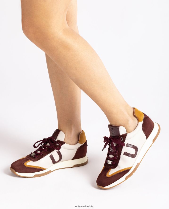 co Unisa mujer zapatilla deportiva supersuave en contraste rojo F0X80H1293