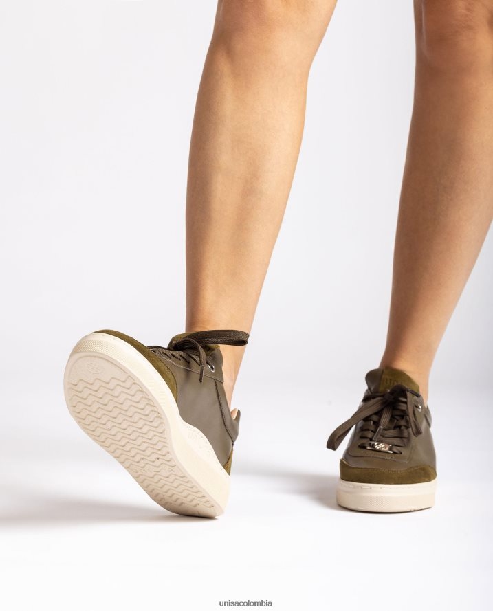 co Unisa mujer zapatillas deportivas con puntera y talón en contraste verde F0X80H1244