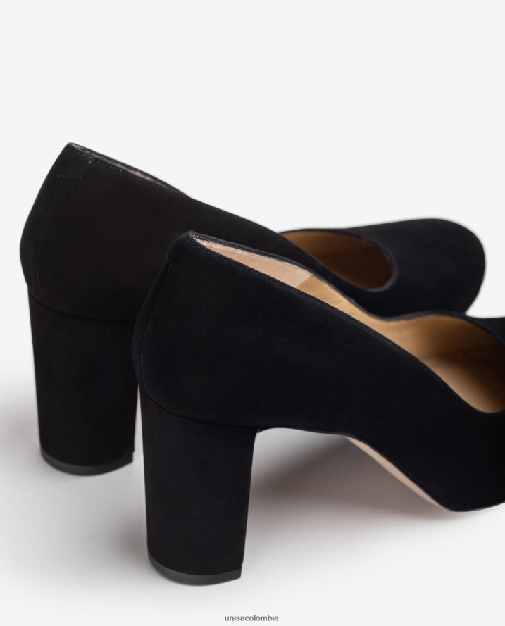 co Unisa mujer zapatos de salón con plataforma y punta cuadrada negro F0X80H595