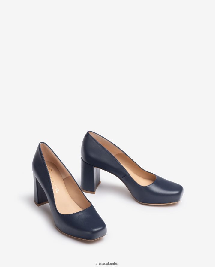 co Unisa mujer zapatos de salón con punta cuadrada y plataforma azul F0X80H561