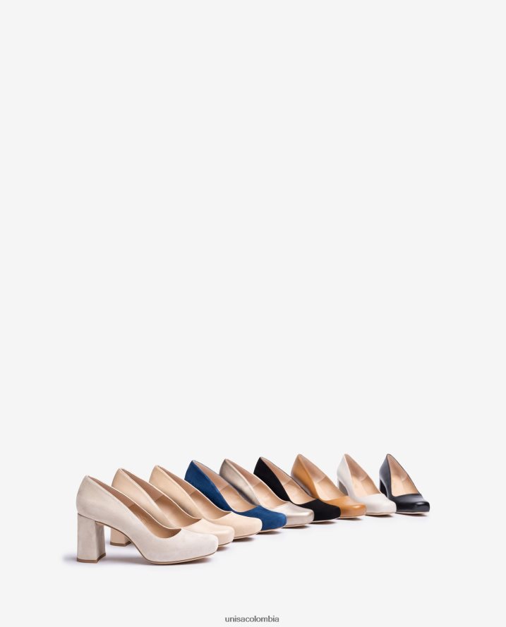 co Unisa mujer zapatos de salón con punta cuadrada y plataforma azul F0X80H561