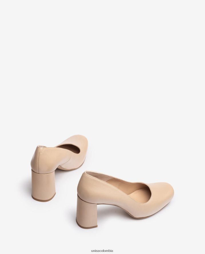 co Unisa mujer zapatos de salón con punta cuadrada y plataforma beige F0X80H564