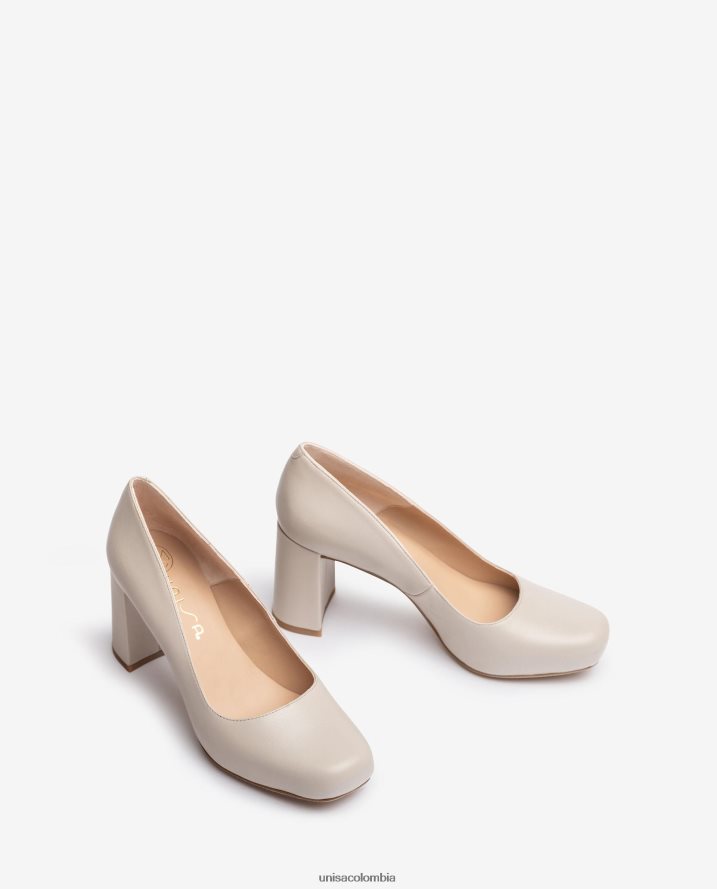 co Unisa mujer zapatos de salón con punta cuadrada y plataforma beige F0X80H565