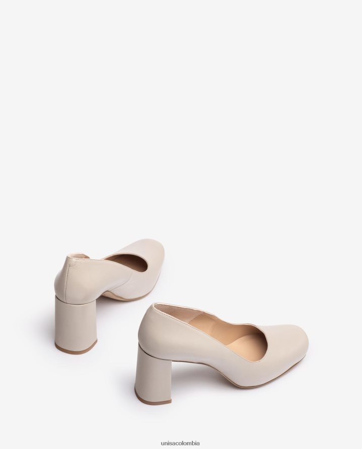 co Unisa mujer zapatos de salón con punta cuadrada y plataforma beige F0X80H565