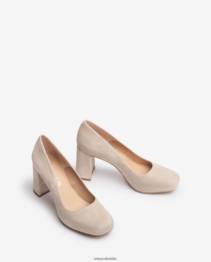 co Unisa mujer zapatos de salón con punta cuadrada y plataforma beige F0X80H567