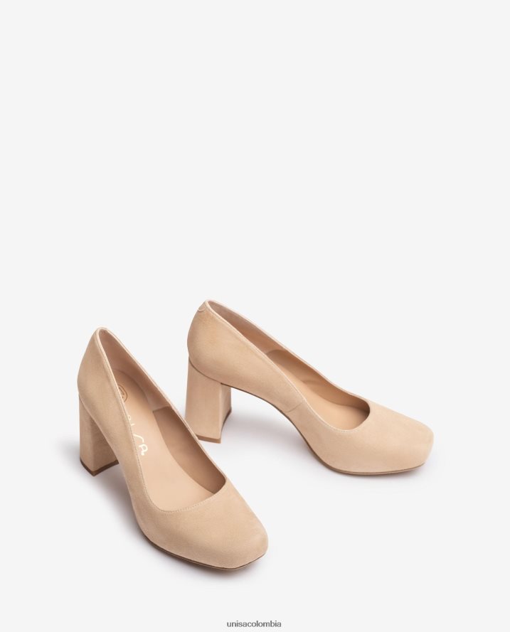 co Unisa mujer zapatos de salón con punta cuadrada y plataforma beige F0X80H580