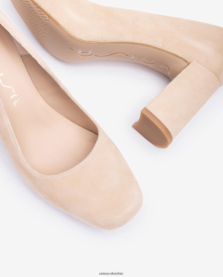 co Unisa mujer zapatos de salón con punta cuadrada y plataforma beige F0X80H580