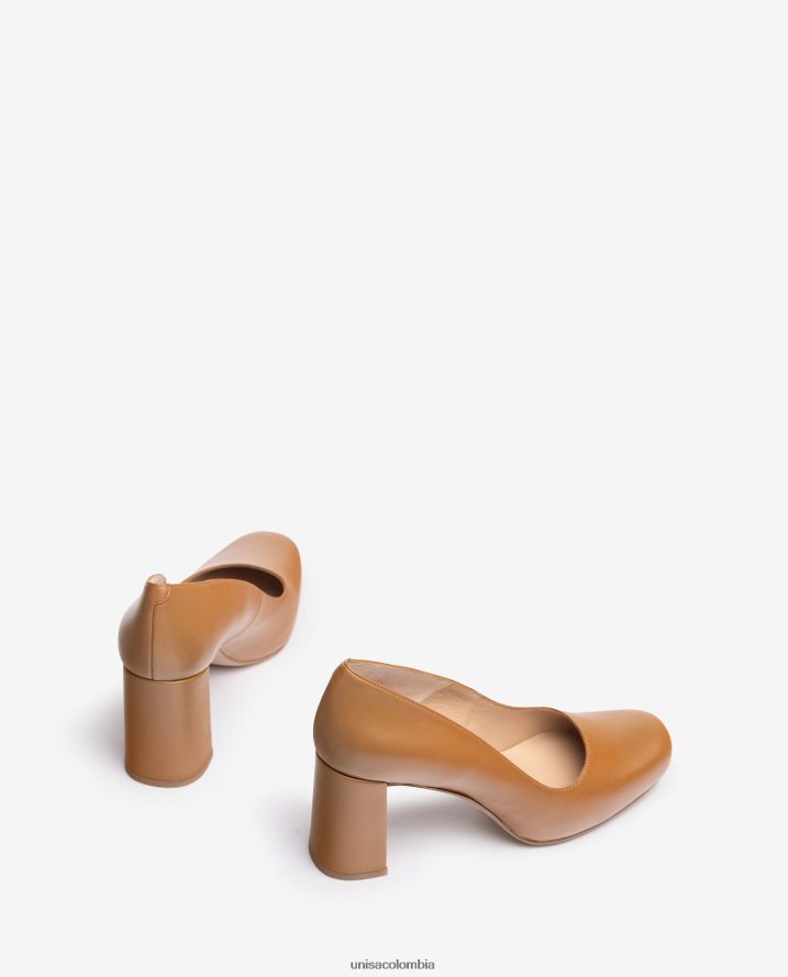 co Unisa mujer zapatos de salón con punta cuadrada y plataforma marrón F0X80H563