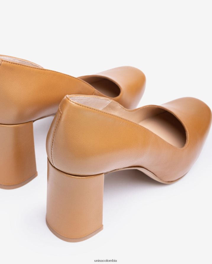 co Unisa mujer zapatos de salón con punta cuadrada y plataforma marrón F0X80H563
