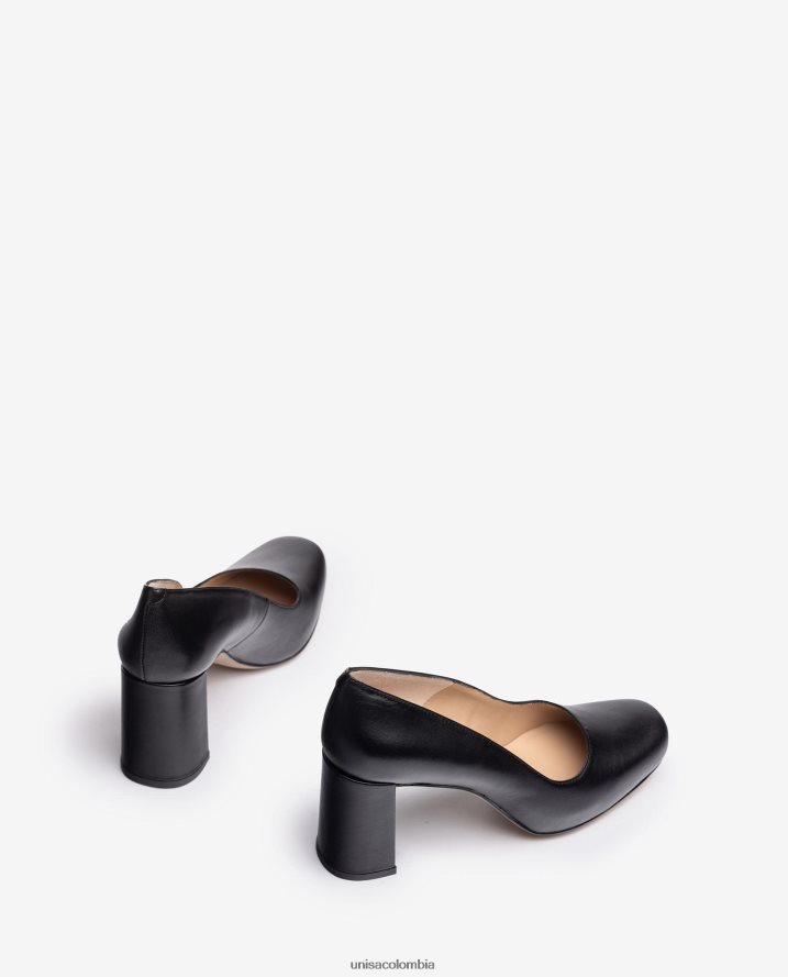 co Unisa mujer zapatos de salón con punta cuadrada y plataforma negro F0X80H578