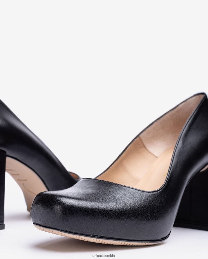 co Unisa mujer zapatos de salón con punta cuadrada y plataforma negro F0X80H578