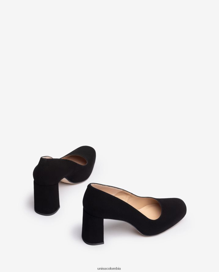 co Unisa mujer zapatos de salón con punta cuadrada y plataforma negro F0X80H579