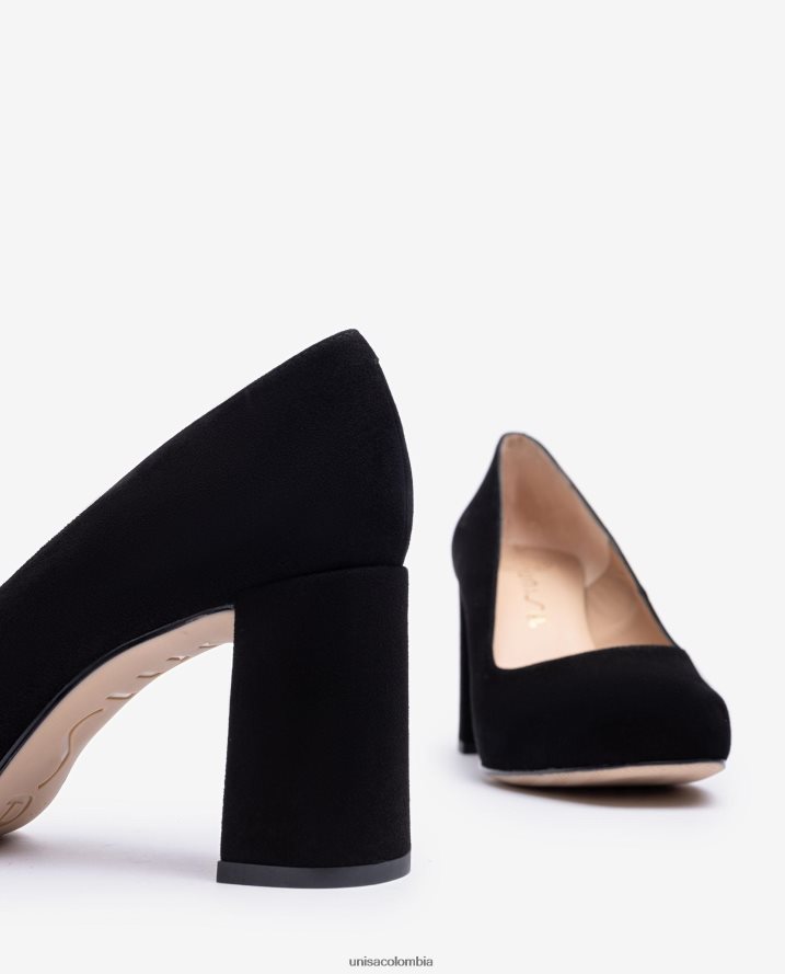 co Unisa mujer zapatos de salón con punta cuadrada y plataforma negro F0X80H579