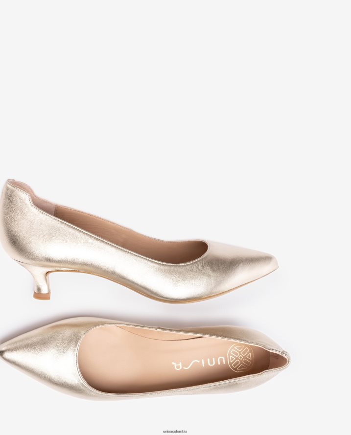 co Unisa mujer zapatos de salón con puntera en punta y efecto metalizado agraciado F0X80H559