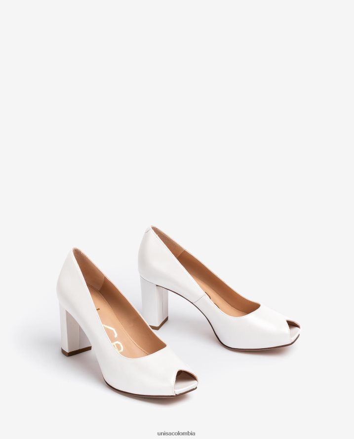 co Unisa mujer zapatos peep toe de cuero de tacón alto para novia moda F0X80H842
