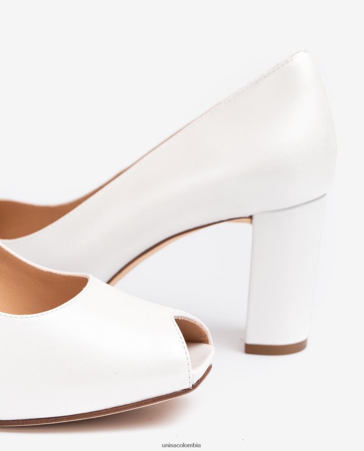 co Unisa mujer zapatos peep toe de cuero de tacón alto para novia moda F0X80H842